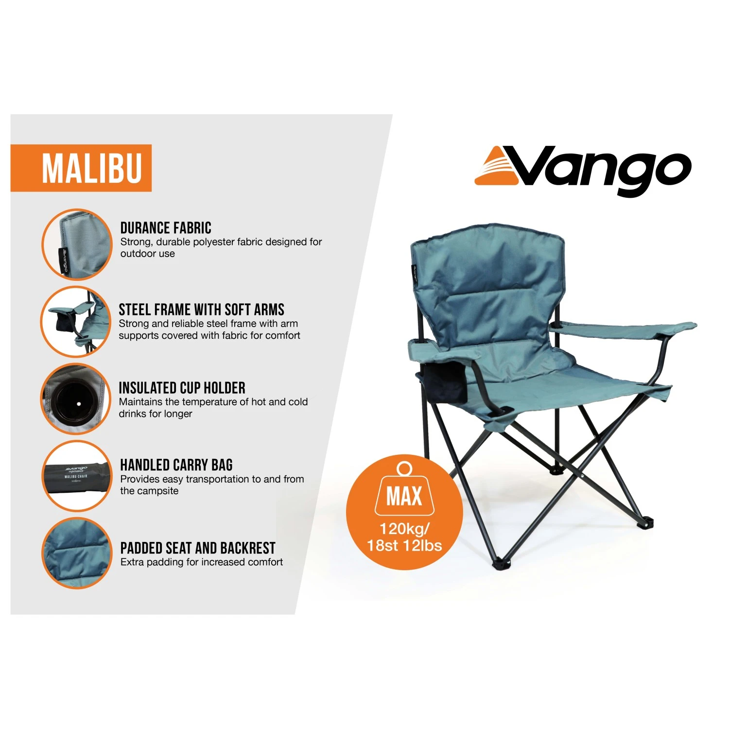 Vango - Malibu - Chaise De Camping 4 Vango - Malibu - Chaise De Camping – Image 2